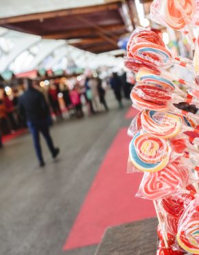 Huge lollipops for sale at a children’s fair. Huge lollipops for sale at a children's fair.